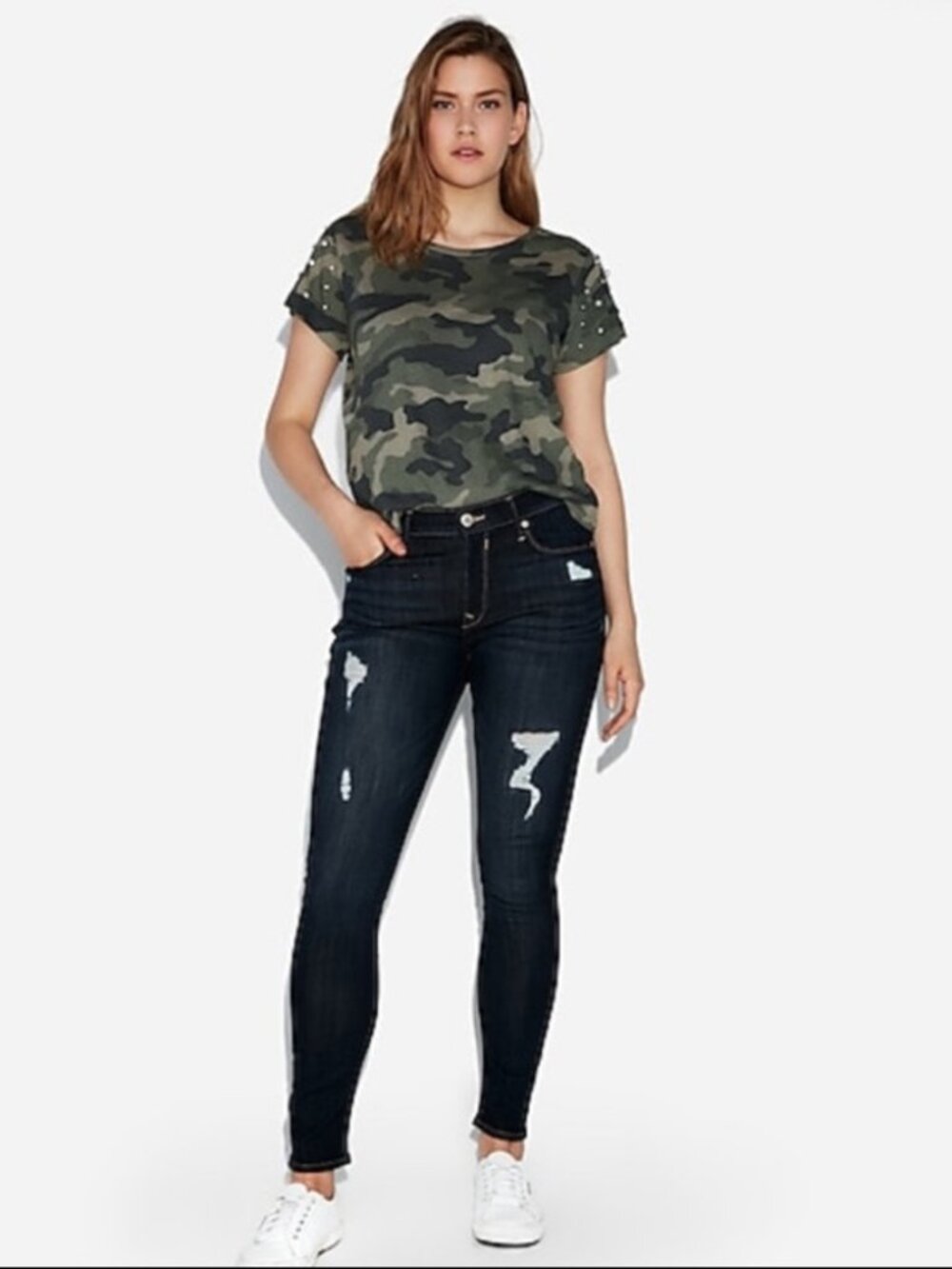Express Mid Rise Distressed Legging Jeans Size 8R NWOT!